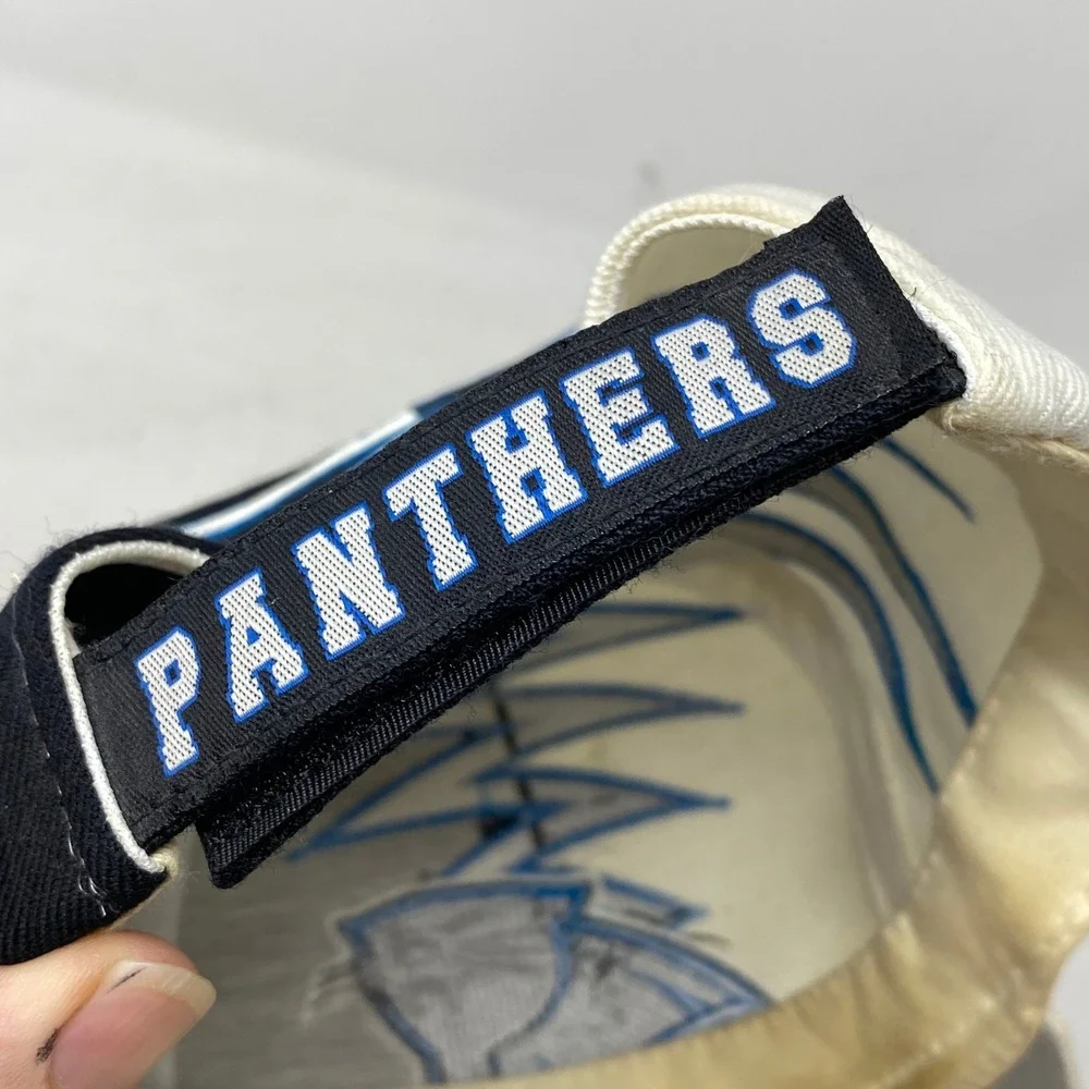 Carolina Panthers Starter Shockwave Vintage NFL Hat Black White Snapback Cap 90s